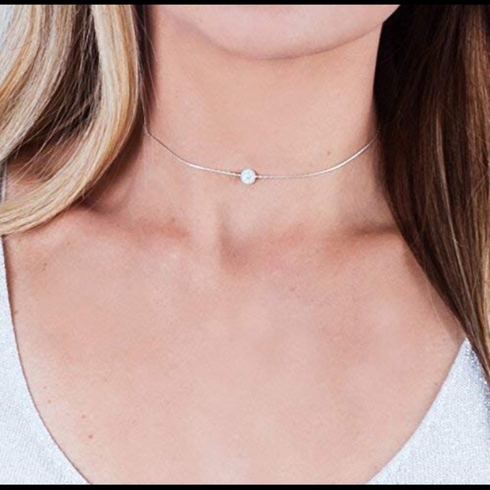 Choker necklace with opal ball. Never been worn